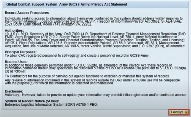 GCSS Army Self Registration - Navigate to the HR Self-Registration Form 03